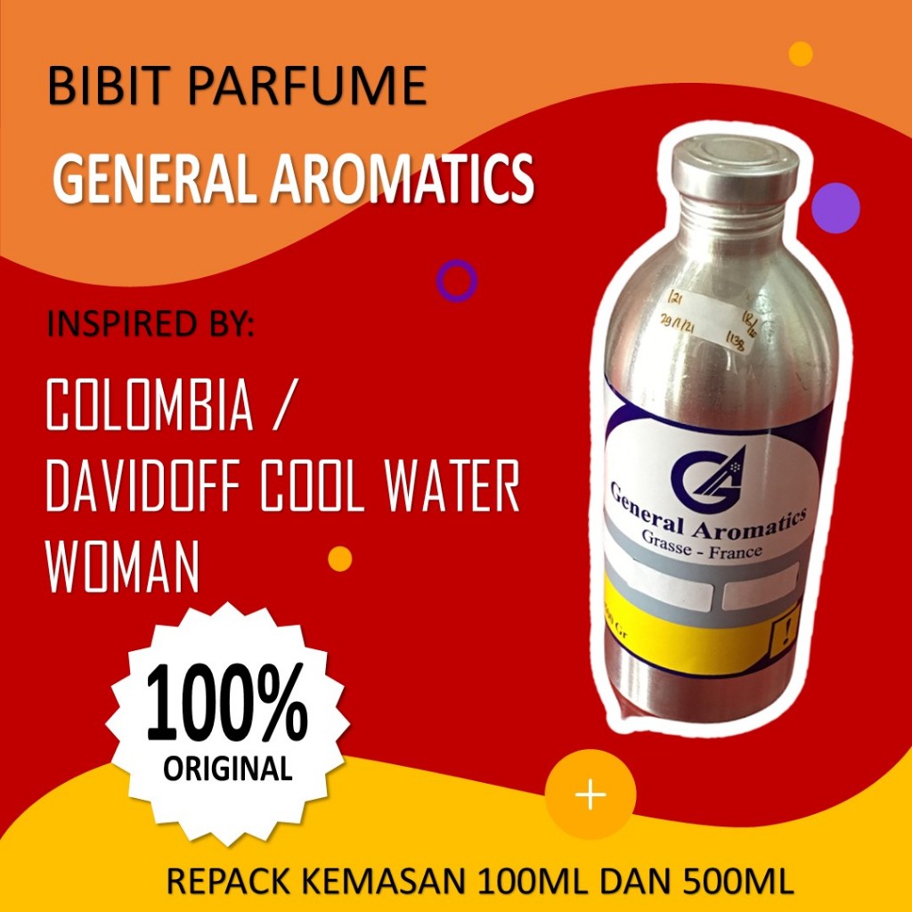 Bibit Parfum Genera Aromatics (GA) [COLOMBIA] searah dengan DAVIDOFF COOL WATER WOMAN