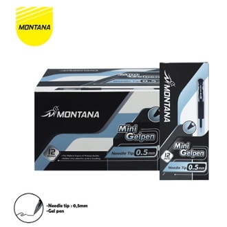 

12 PCS / 1 LUSIN BALLPOINT MINI-GEL PEN MONTANA