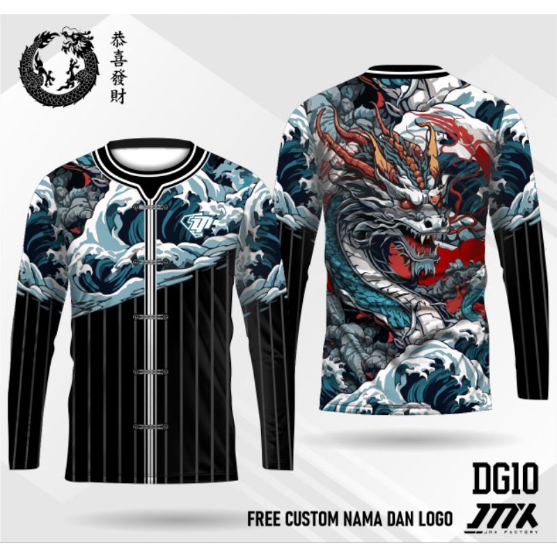 kaos imlek shio naga lengan panjang jersey imlek naga 2024 baju naga