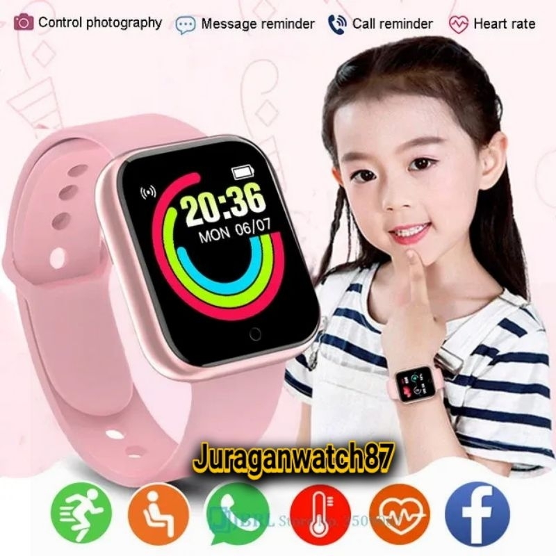 Jam Tangan Smartwatch Hp Pintar Anak Pria Wanita Dewasa Notif Sms Telfon Monitoring Tidur Pelacak De