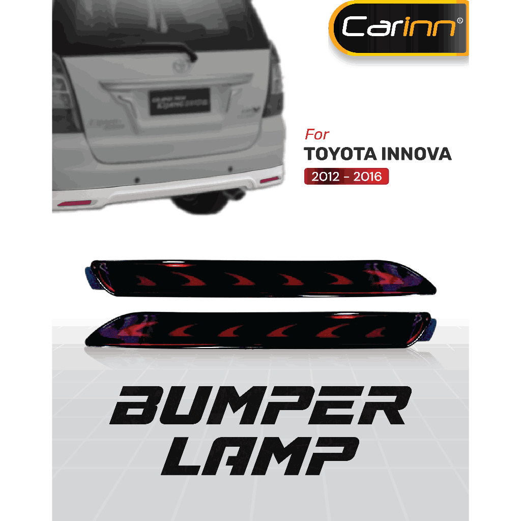 Reflektor Led Lampu Mata Kucing Bumper Belakang Toyota Innova 2012-2015 Sequential