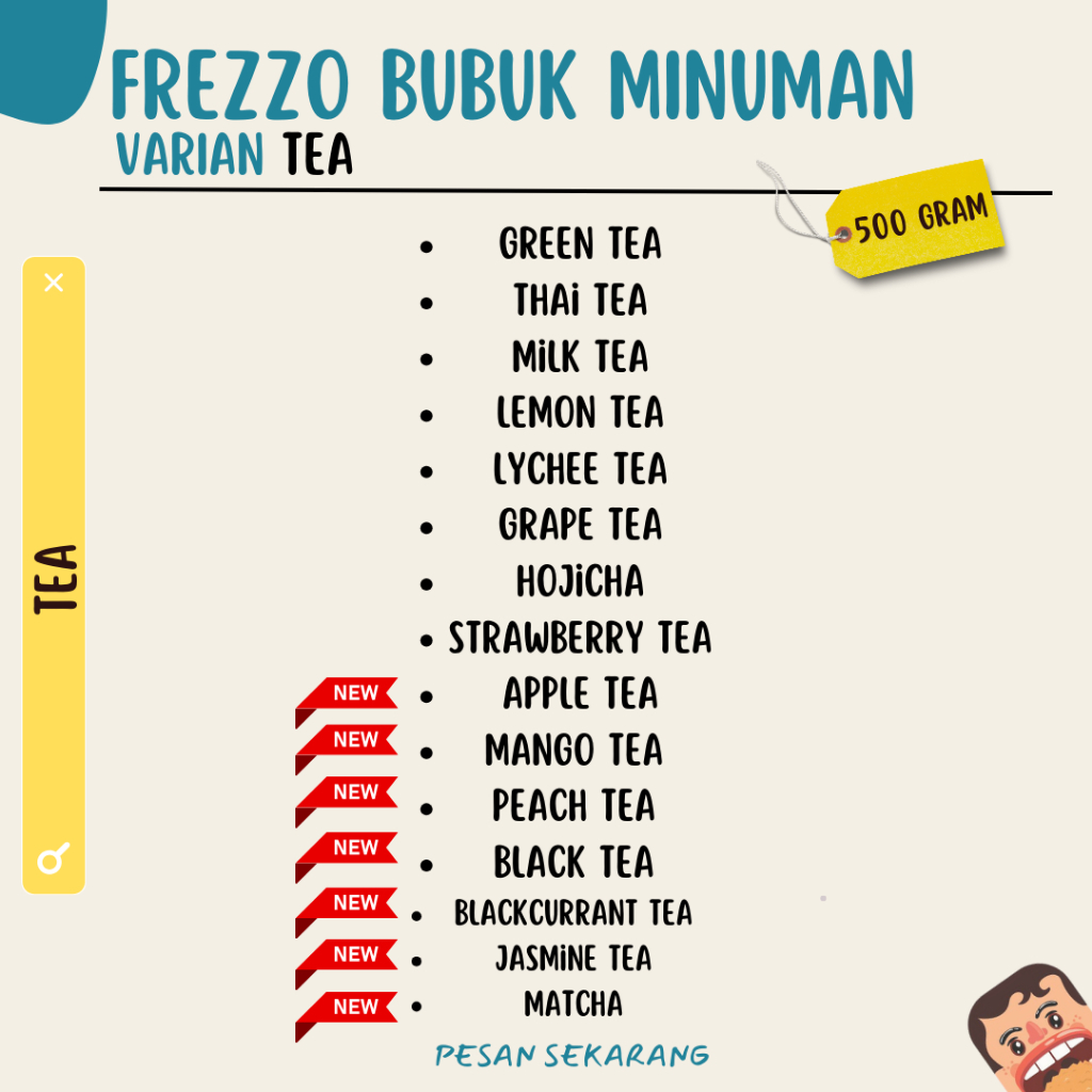 

500 Gram Bubuk Minuman Frezzo Varian Teh / Frezzo Powder / Bubuk Minuman Aneka Rasa