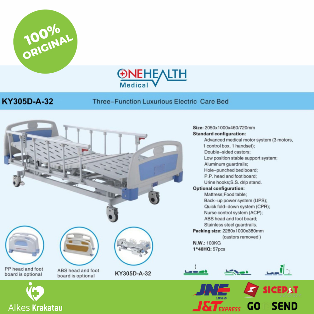 Three Function Luxurious Electric Care Bed / Tempat Tidur Pasien Elektrik