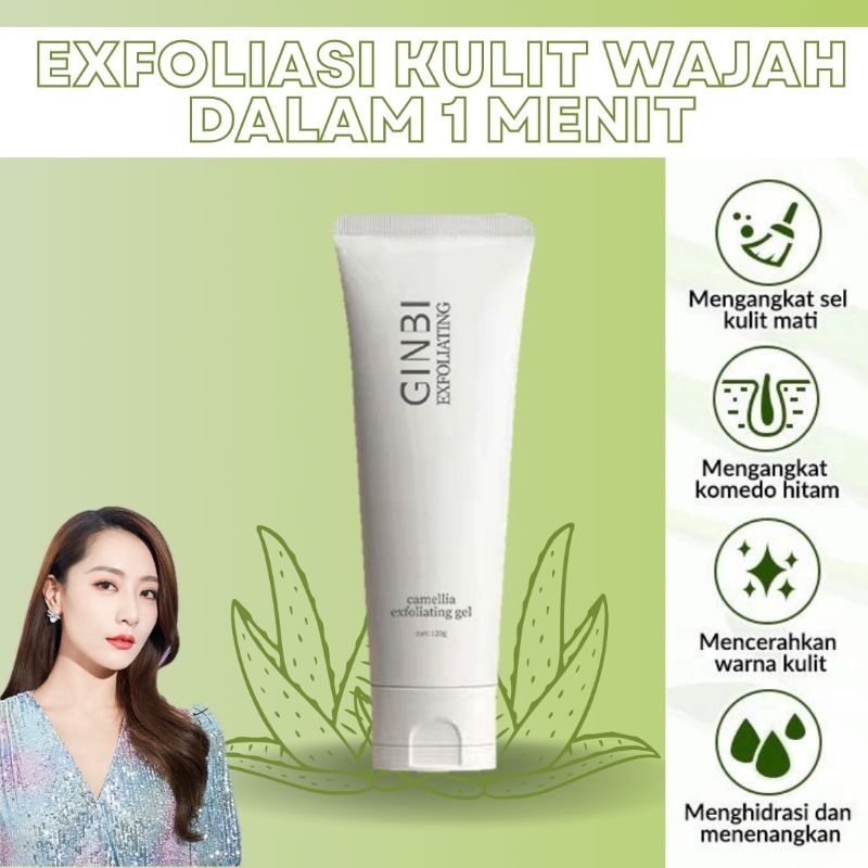 GINBI Exfoliating Gel Perontok Daki SkinCare Whitening Moisturizer Facial Scrub Untuk Smooth Skin