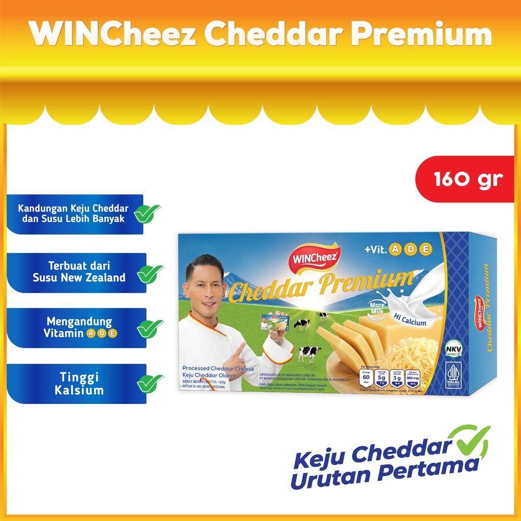 

Keju Wincheez Cheddar Premium 160gr / Keju Cheddar