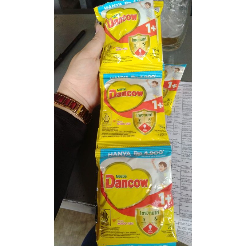 susu dancow 1+ sachet 35gr /renceng rasa madu