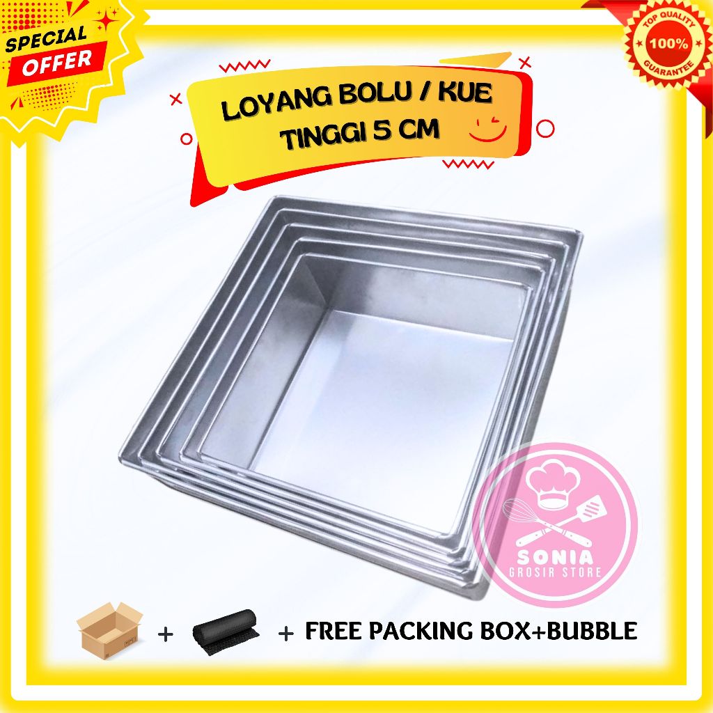 Loyang Bolu Kotak / Loyang Kue Segi Empat / Lengser Kotak / Lengser Persegi / Loyang Lapis Legit Kot