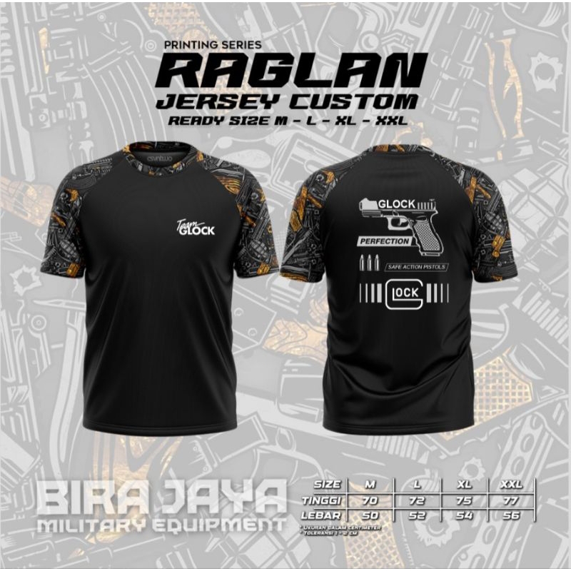 Terbaru Kaus desain taktis tim Glock/kaos reglan printing team glock19/jersey glock19