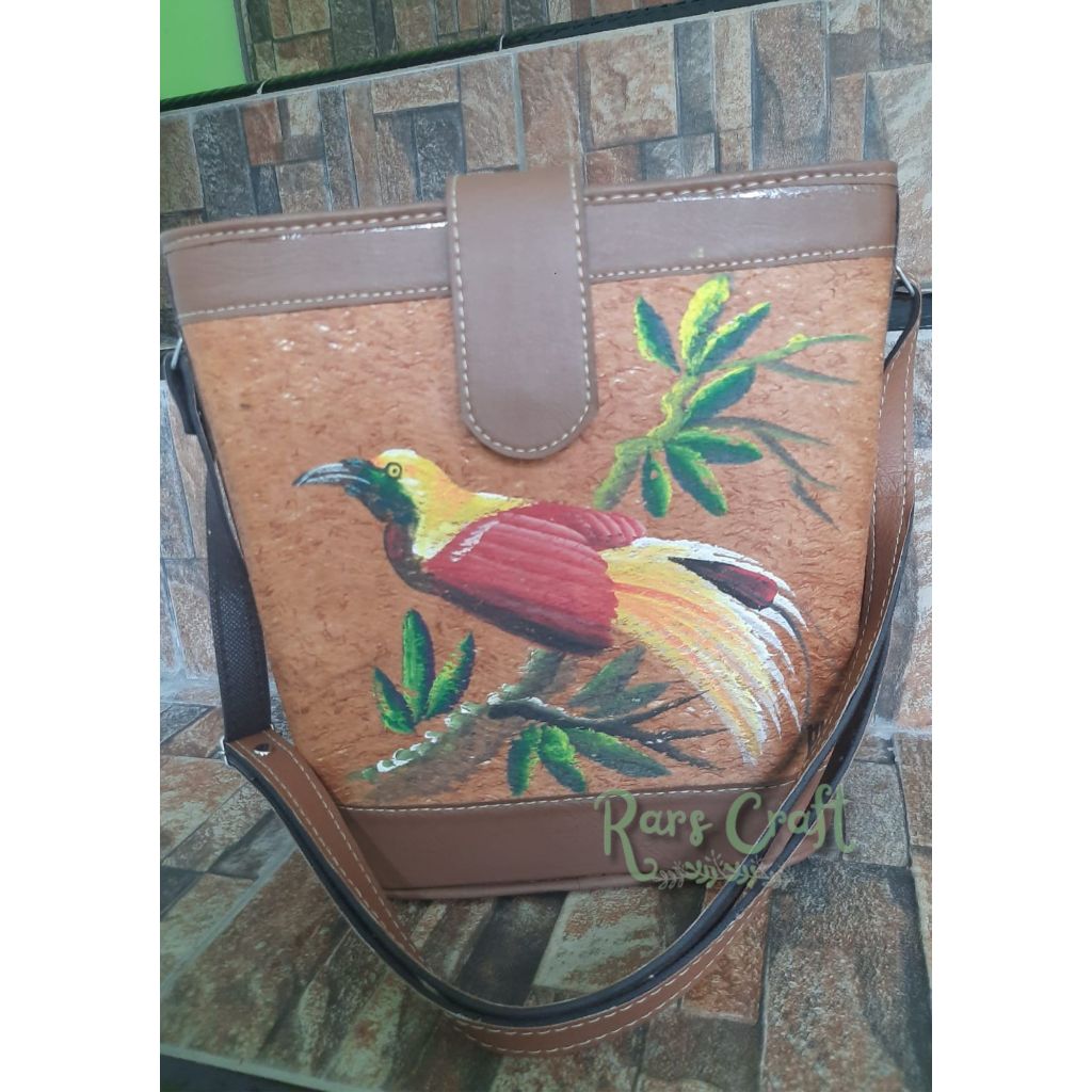 tas kulit kayu khas papua , tas, tas papua, tas etnik kulit kayu khas papua, tas cantik, tas bahu wa