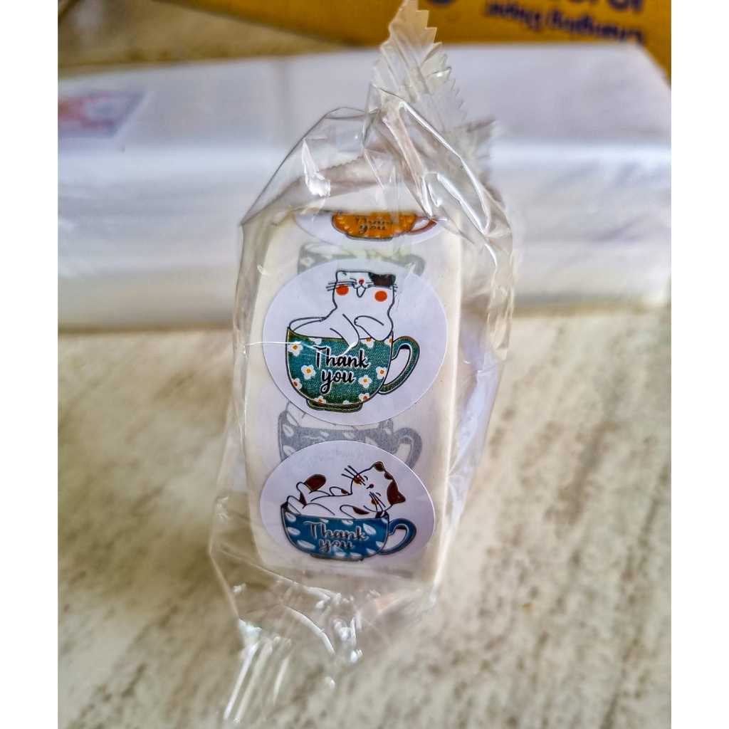

LABEL STIKER TULISAN STIKER THANKYOU ROLL
