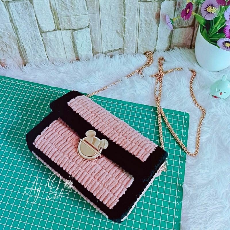 Ay Q - Tas Canvas Jaring Rajut Halinka Bag