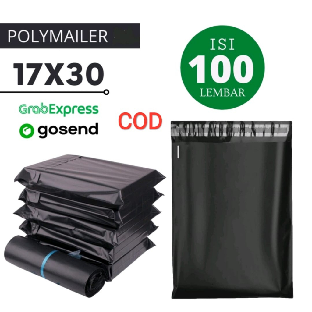 

Polymailer Hitam Ekonomis [17x30] isi 100 pcs - Polymailer Lem Warna Hitam