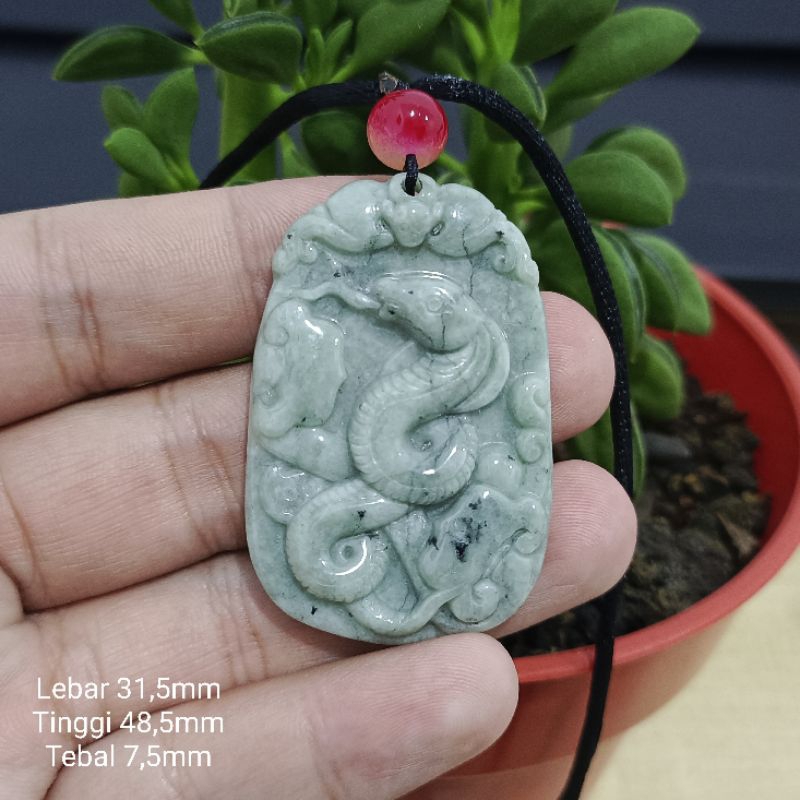 Liontin Giok Ular Jade Asli Type A