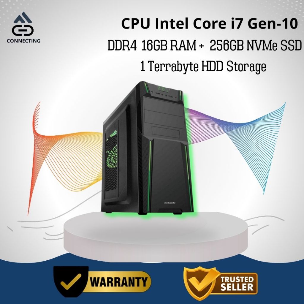 CPU PC Komputer Intel Core i7-10700 Gen-10 RAM 16GB SSD Rakitan Office