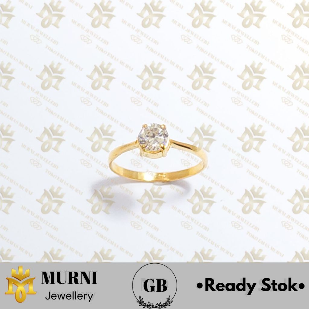 Cincin Emas Muda Asli GB/G150 Model Solitare - Toko Emas Murni