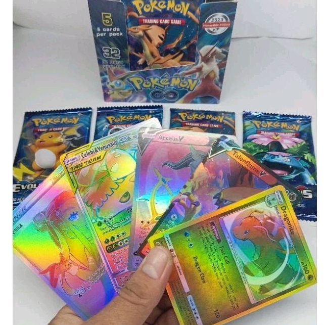 Kartu Pokemon Original Desain Hologram berkilau / Koleksi Card Pokemon