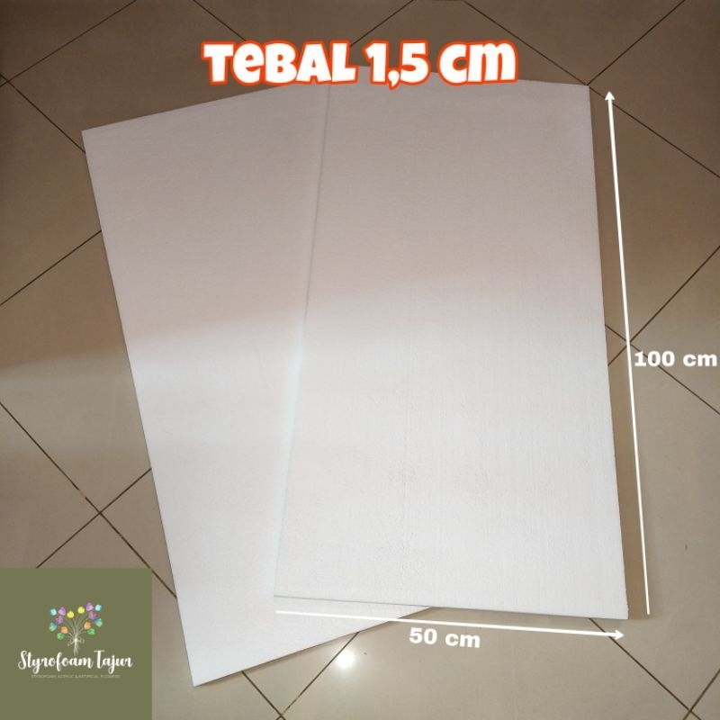 100 x 50 tebal 1,5 cm styrofoam lembaran gabus lembaran