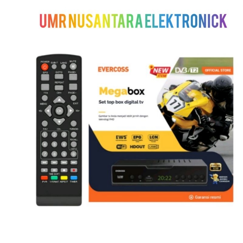 remot set top box EVERCOSS MEGABOX langsung pakai
