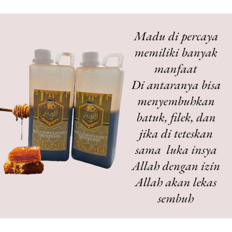 

Alkautsar raw honey madu asli dari lebah pemakan bunga