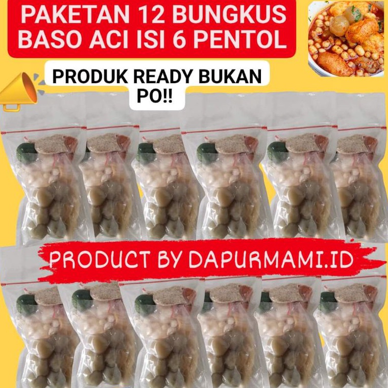 

XPRESS BASO ACI 12 PCS 12 BUNGKUS BASO ACI MINI ISI 6 SUDAH DIVACUM