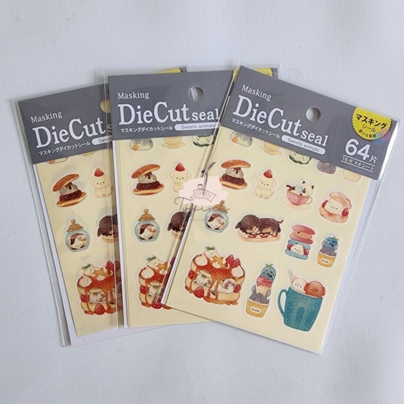 

KYOWA MASKING DIE CUT SEAL SWEET ANIMAL STICKER JOURNAL MADE IN JAPAN