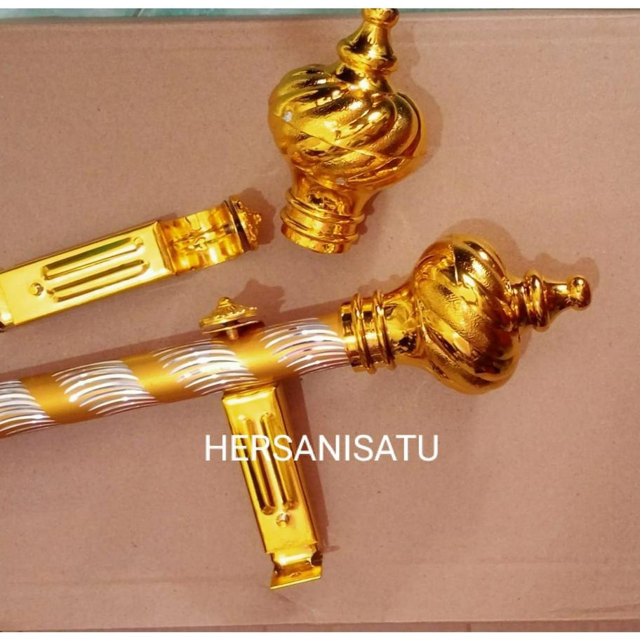 TERBARU Besi Gorden 1 Meter Full Set Batang Hordeng Pintu Jendela