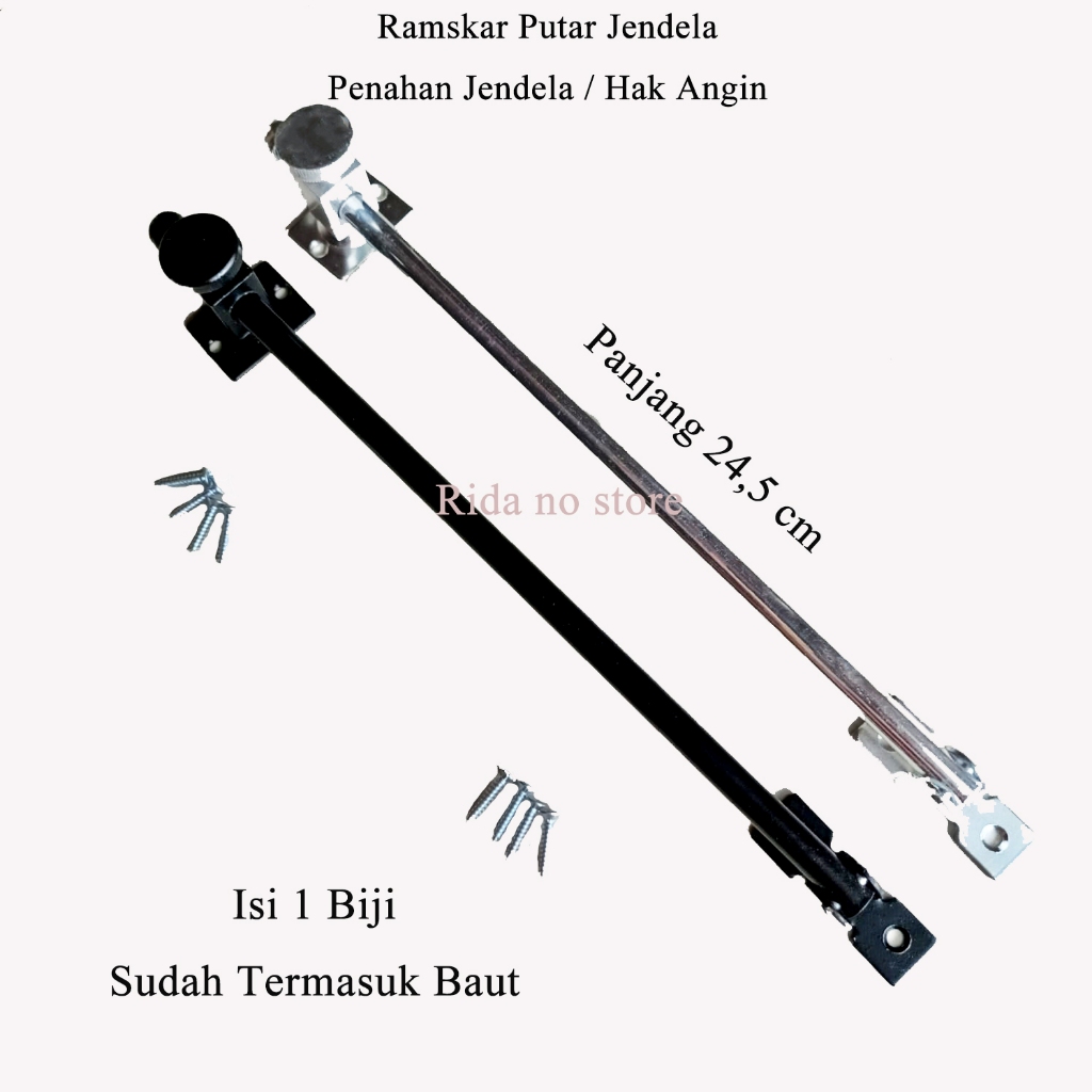 Ramskar Hak Angin Jendela Rumah Penahan Jendela Kayu Ukuran 25 cm Stainles
