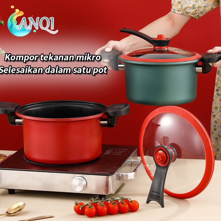 ANQI SHOP Panci Presto Teflon Pressure Cooker Pot Anti Lengket Panci Presto 35 Liter VS185 w Murah