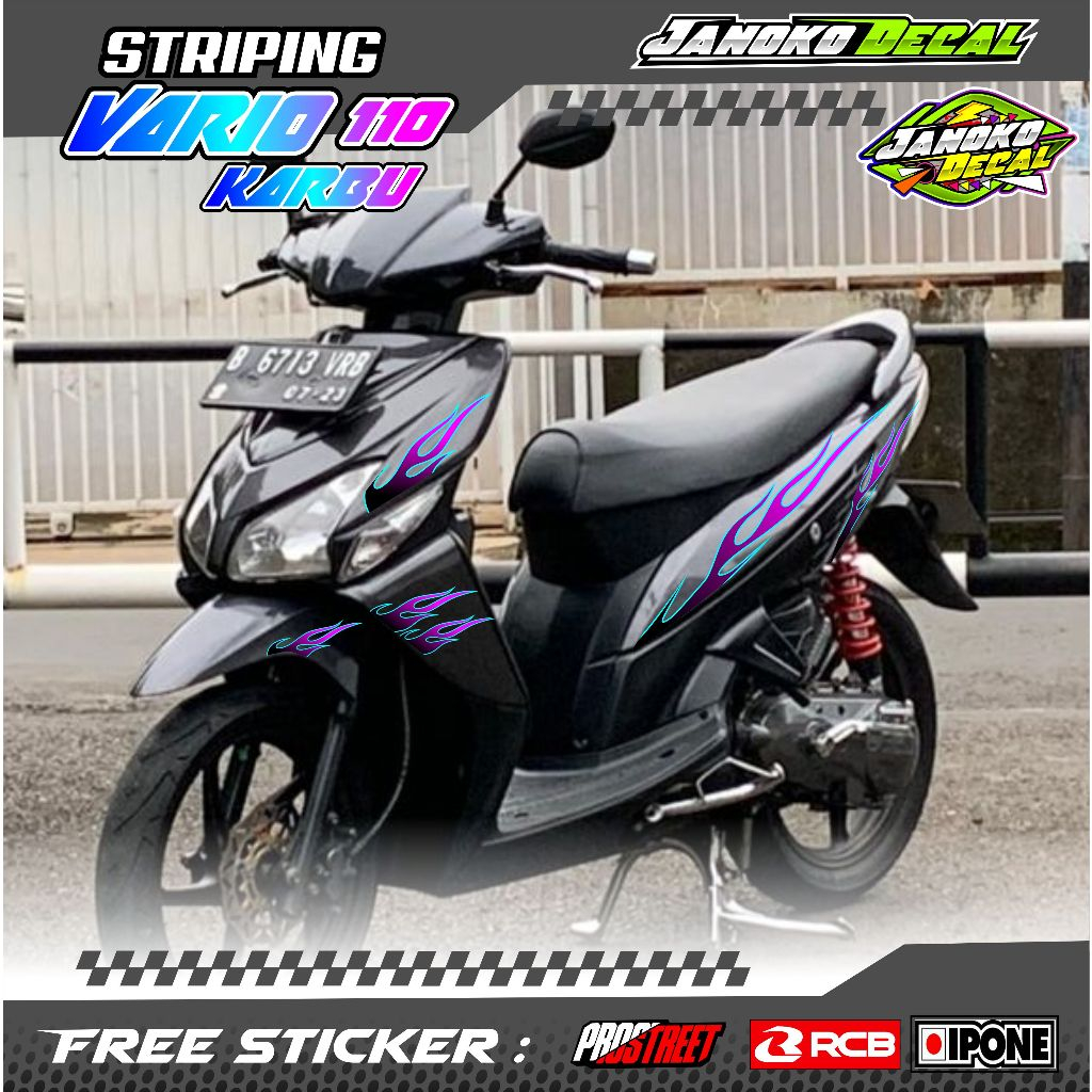 STRIPING VARIASI MOTOR VARIO 110 KARBU / STICKER LIST VARIASI HONDA VARIO 110 KARBU