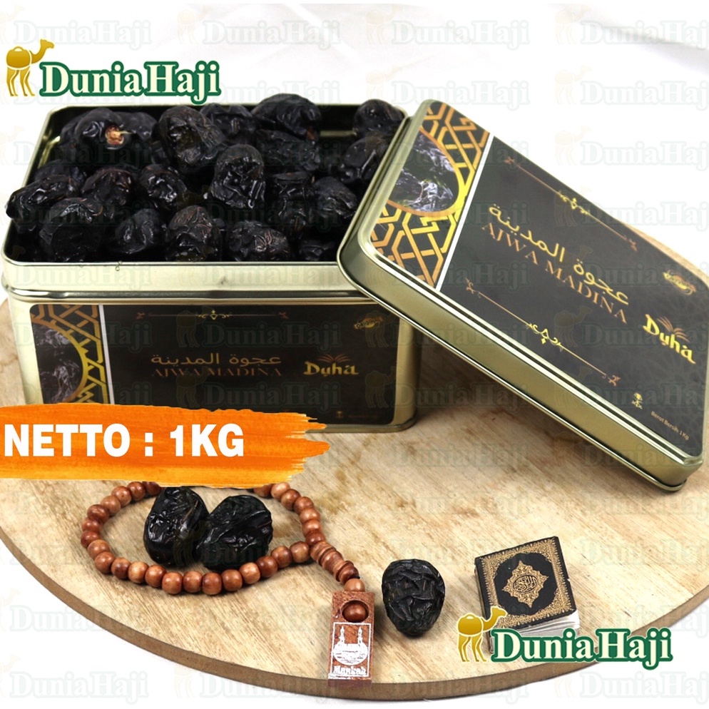 

BEST SELLER Kurma Ajwa 1KG Lembut Kemasan KALENG Azwa Ajwah Kurma Nabi Empuk 1 Asli Madinah Premium Exclusive