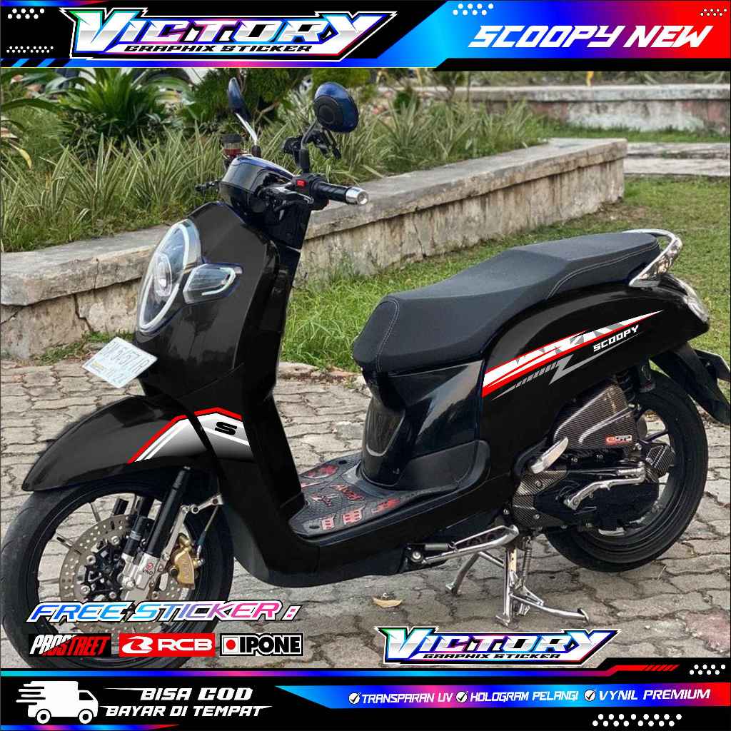 STRIPING VARIASI LIST MOTOR SCOOPY NEW 2019 / STICKER VARIASI HONDA SCOOPY NEW 2019