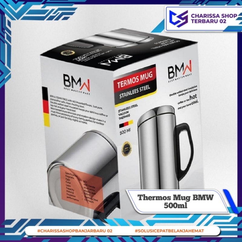 Thermos Mug BMW 500ml / Thermos Cangkir Gelas Minum Air Panas Dingin / Mug Multifungsi