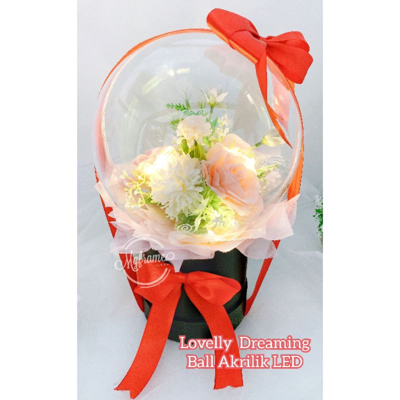 Lovely Dreamming Ball Akrilik Flower Buket Bunga Balon Box Buket dalam Balon Graduation Opening Anni