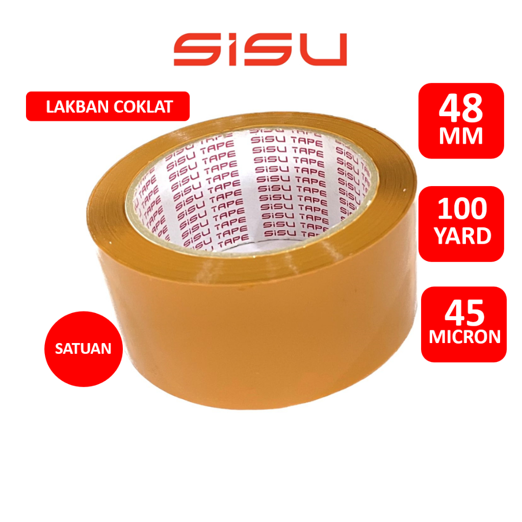 

Lakban OPP Tape / Lakban Coklat SISU Tape 48mm 100 Yard 2 Inch Tebal