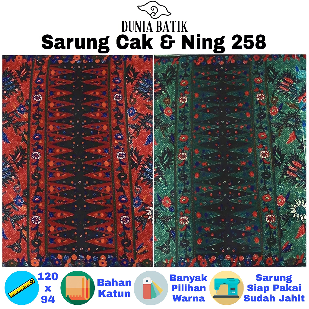 Sarung Batik Cak Ning 258 Sarung Jarik Halus Batik Katun Sarung Dewasa Kain Murah Jarik Perempuan Sa