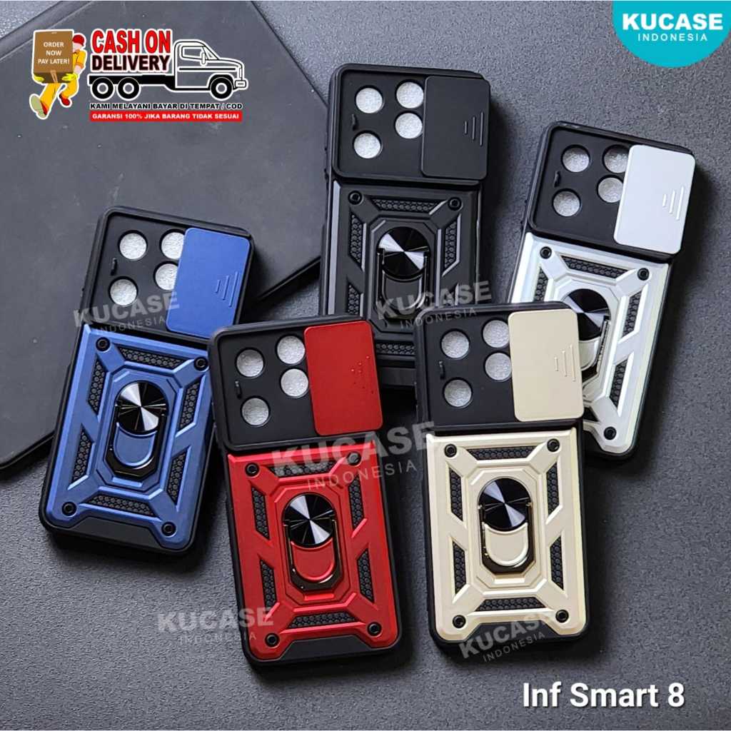 Infinix Smart 8 Infinix Smart 8 Pro Infinix Smart 8 Plus  Case Softcase slide Armor Case Robot + Sli