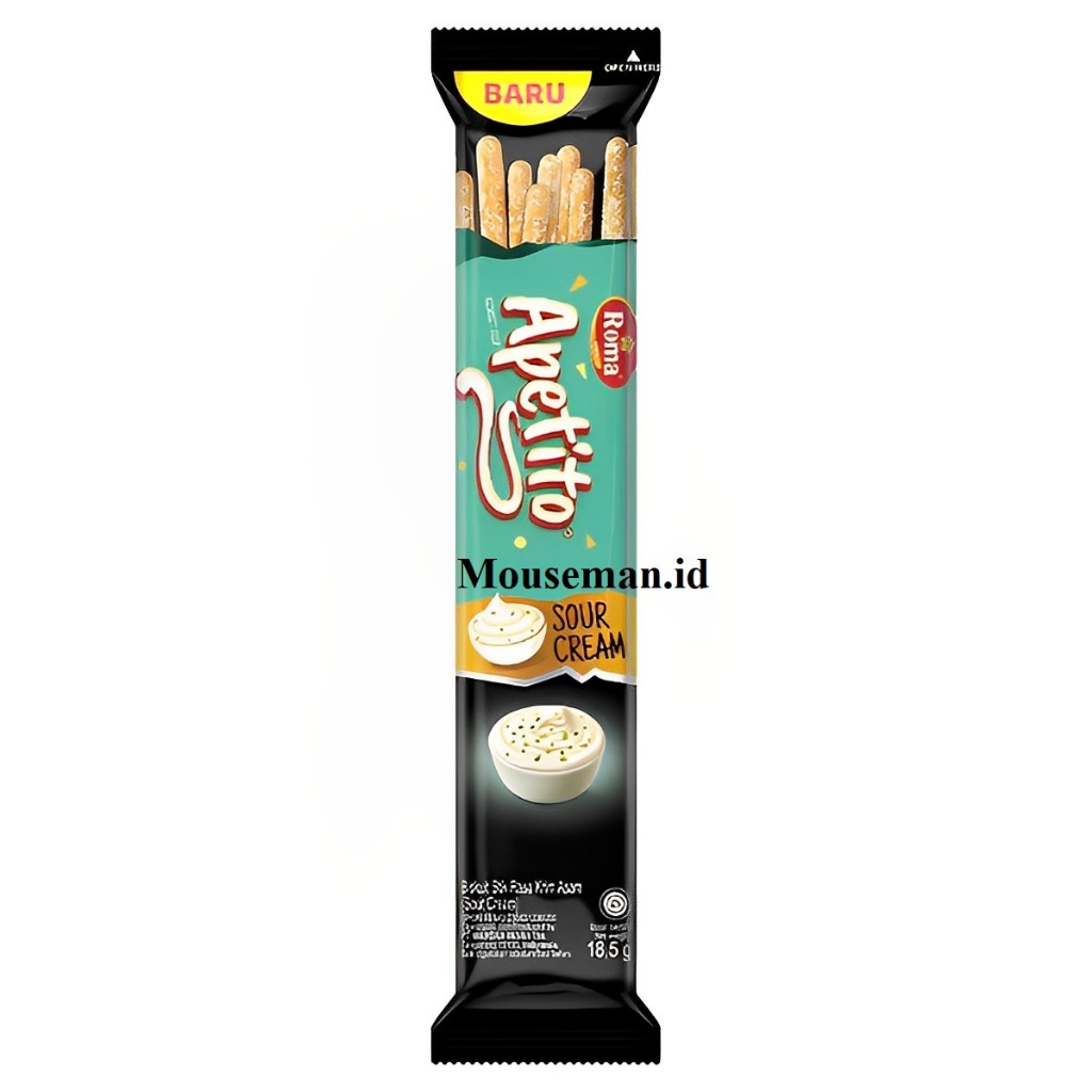 

Roma Apetito Biskuit Stick Renyah Rasa SOUR CREAM - Netto 18,5gr 1 PCS