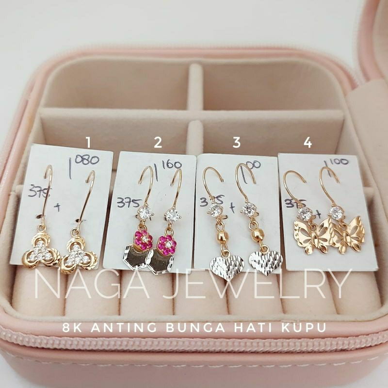 ANTING VANCY BUNGA HATI KUPU EMAS 375