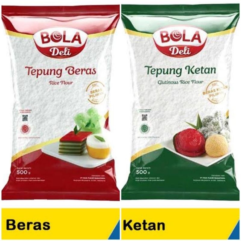 

Tepung Beras Ketan BOLA DELI Kemasan 500gr