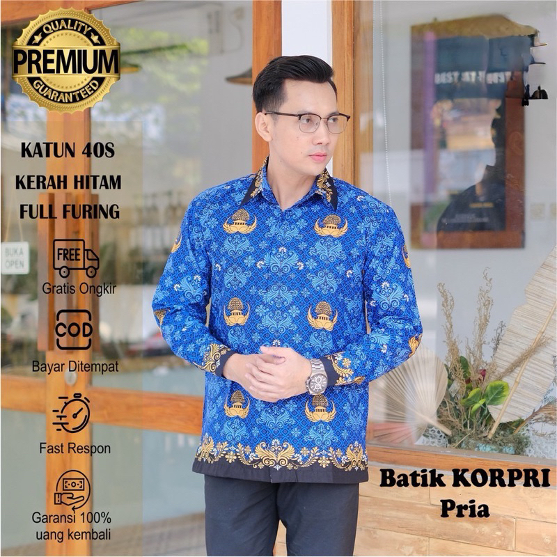 BAJU SERAGAM KORPRI TERBARU PRIA / baju korpri pria terbaru / batik seragam korpri pria terbaru  / s