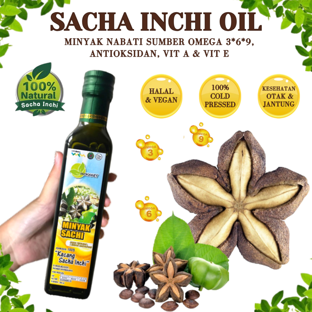 

minyak herbal sacha inchi 250ml minyak kacang sanca inci 100% cold pressed