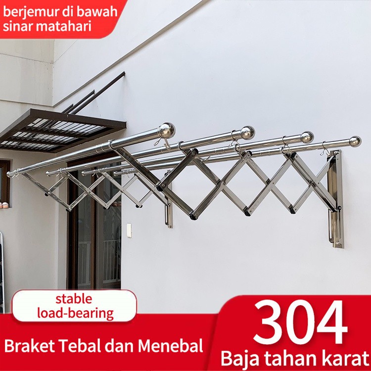 GARANSI (COD) SUS 304 JEMURAN LIPAT DINDING GANTUNGAN TELESKOPIK JEMURAN PAKAIAN DINDING JEMURAN
