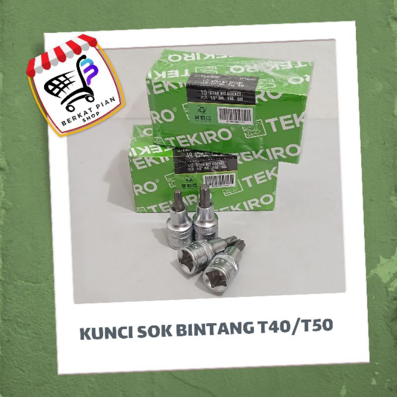 MATA KUNCI SOK BINTANG 1/2" TEKIRO T40 / T50 CR-V | KUNCI SOK BINTANG UNTUK BATU REM | KUNCI Kaliper