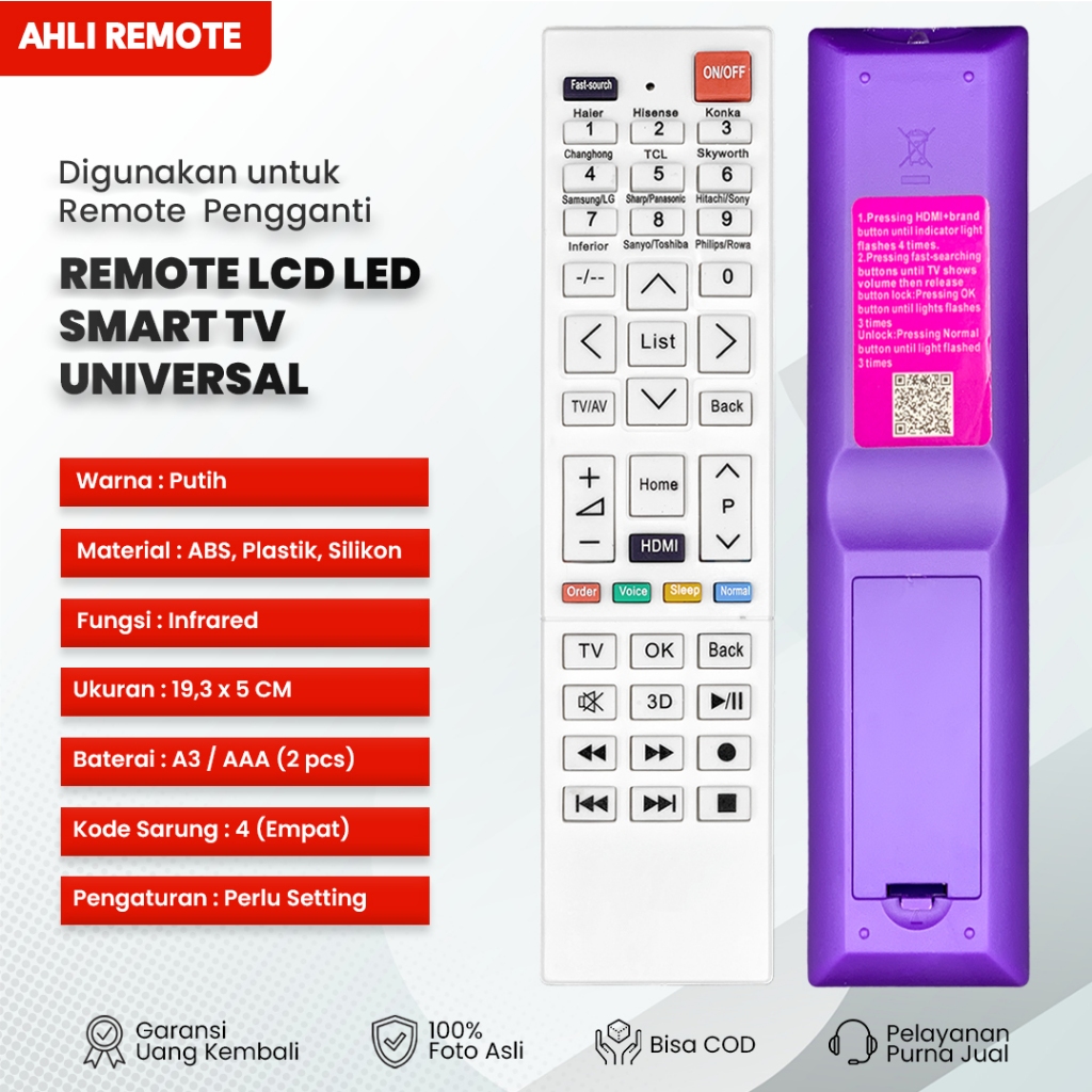 Remote Android Smart TV Universal Junda / Remot Smart TV Multi