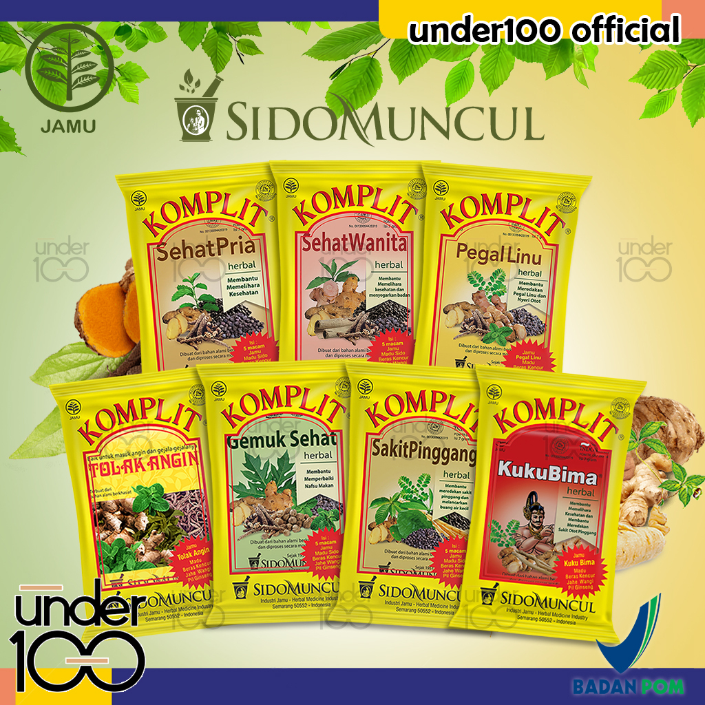 

❤ Under100 ❤ Sido Muncul Jamu Komplit Pegal Linu | Sehat Wanita | Sehat Pria | Sakit Pinggang | Gemuk Sehat | Tolak Angin | Kukubima | HALAL BPOM