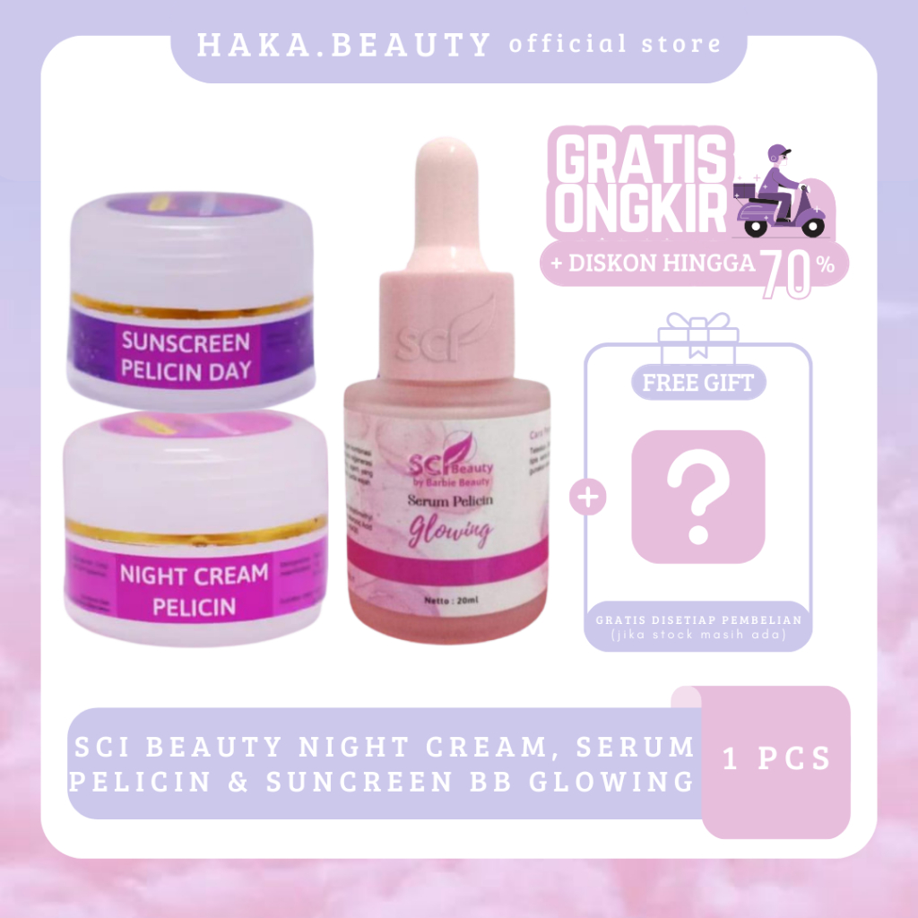 SERUM SCI BARBIE BEAUTY SUN CREEN SUNCREEN BB GLOW GLOWING BRIGHTENING ACNE SPOT NIGHT DAY CREAM SAL