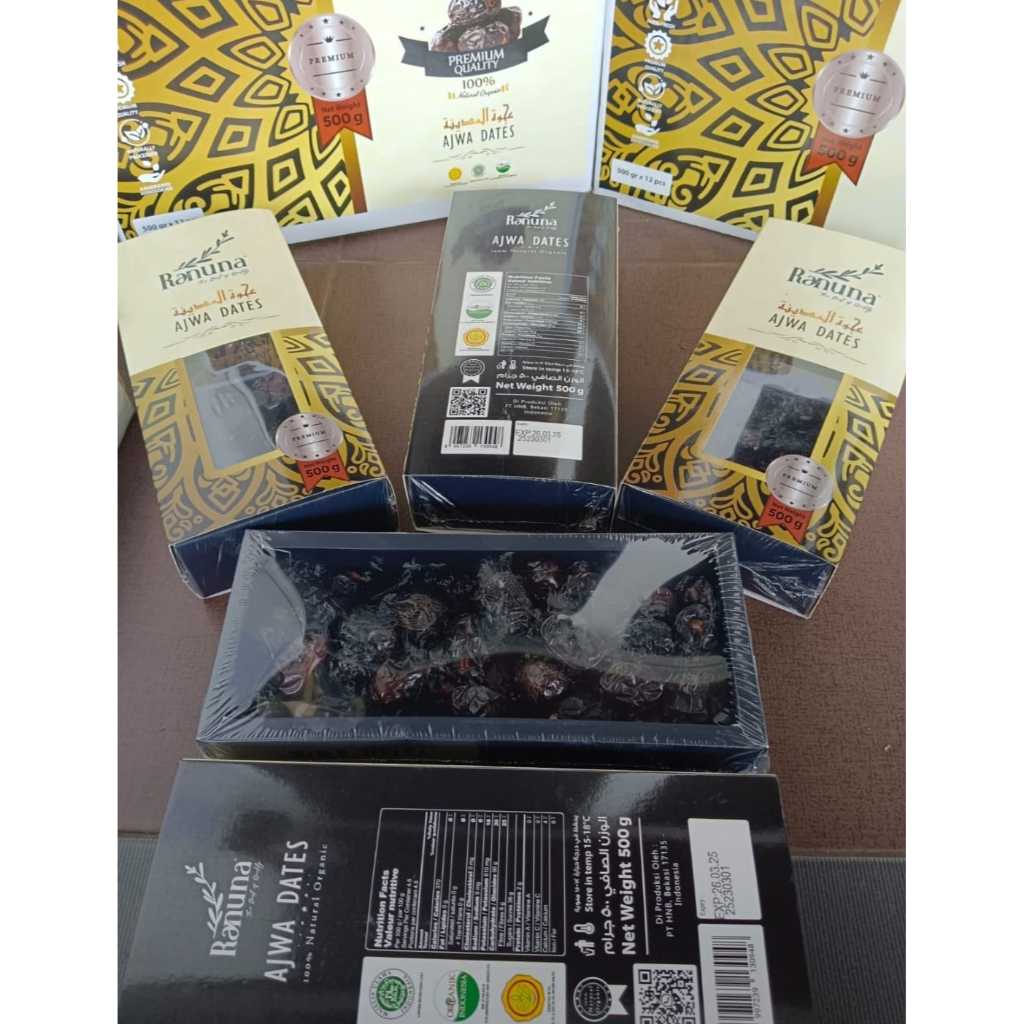 

kurma ajwa premium ranuna dan castle farms 500gr