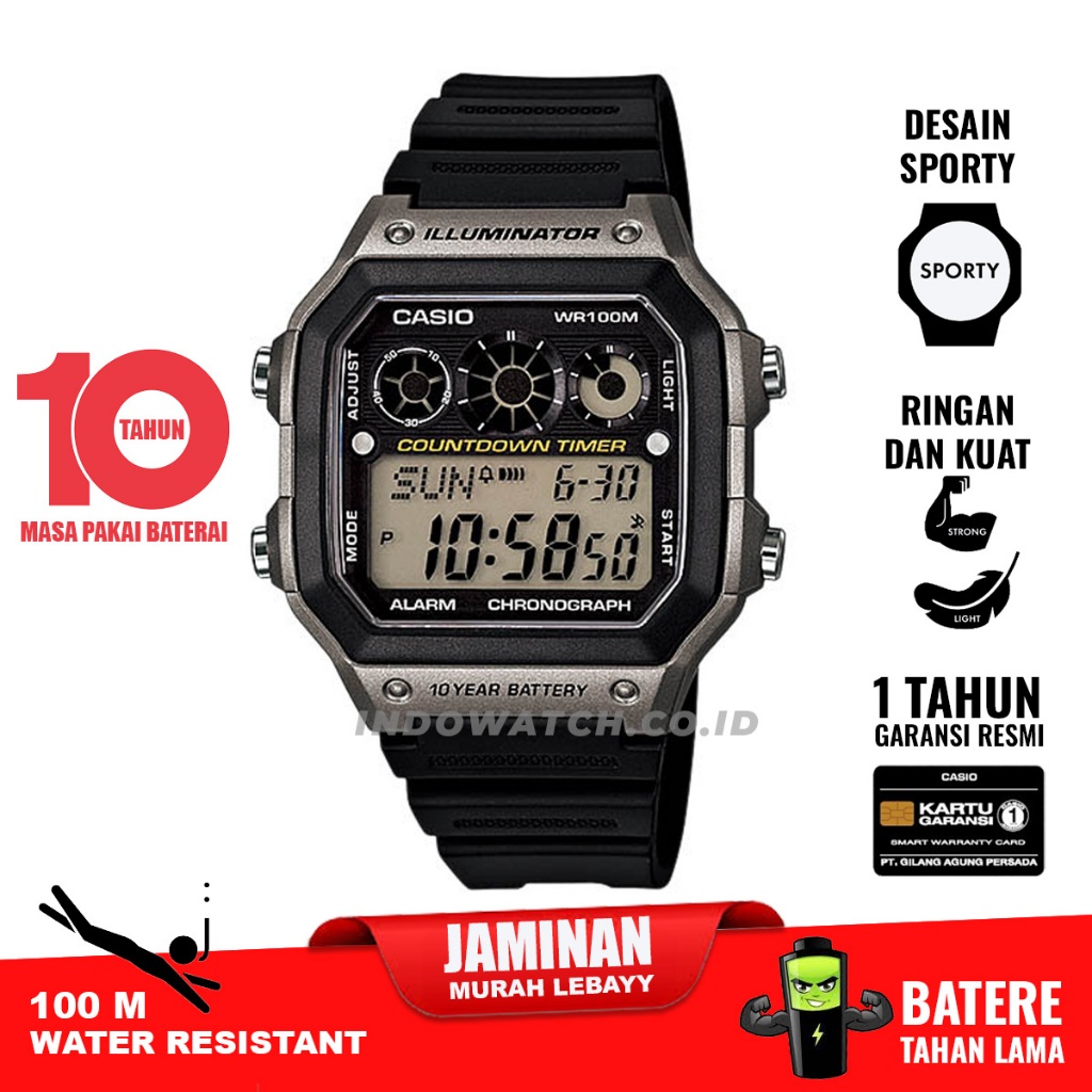 Casio AE-1300WH-8AVV ae1300 ae 1300wh original garansi resmi