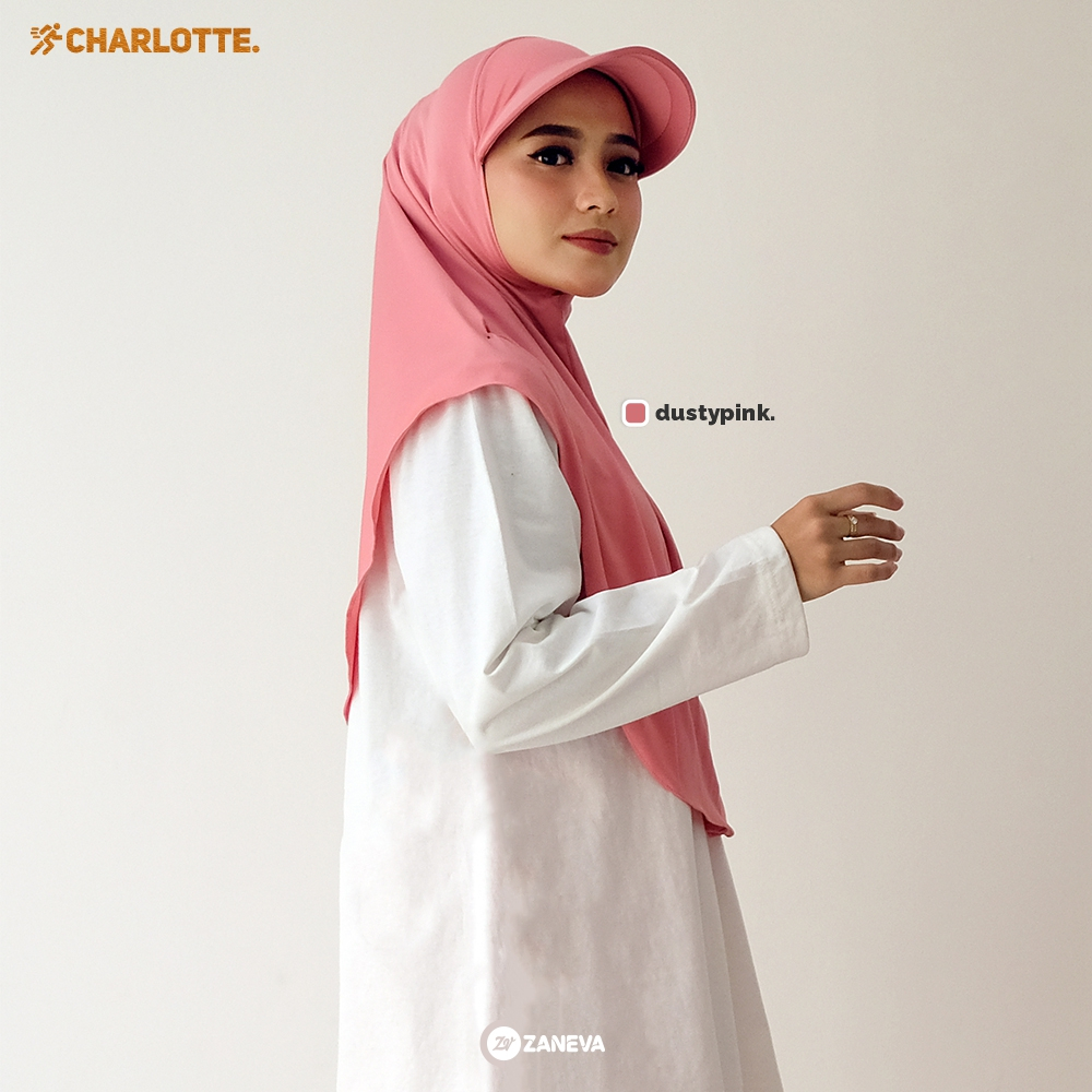 [ Zaneva ORI] - Charlotte Hijab Instan topi sport by Zaneva