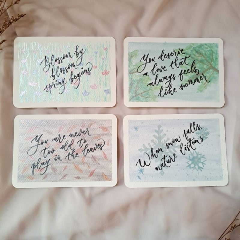 

Original Hand Painted & Lettered Postcards — Season Series | Kartu Pos